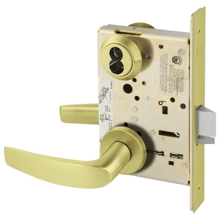 Sargent Storeroom or Closet Mortise Lock, LN Rose, B Lever, LFIC Prep Less Core, Satin Brass 60-8204 LNB 4